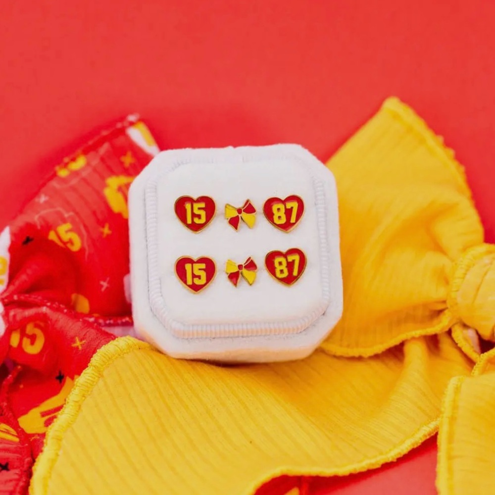 Kansas City Chiefs Inspired Hair Bow Earrings